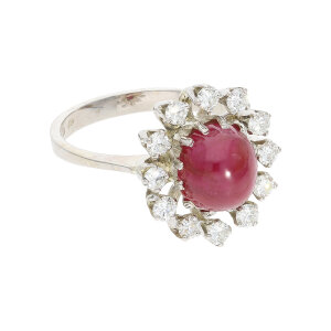 Ring mit Diamant Rubin Weißgold 585 Second Hand...