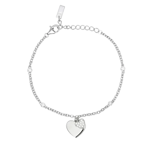 Mabina Damen Silber 925 Armband mit Herzanhänger...