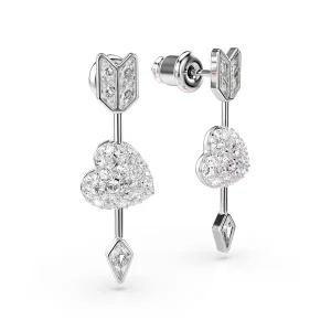 Swarovski Idyllia Drop Ohrhänger 5749602 Herz mit Pfeil, Verschiedene Schliffe, weiß, rhodiniert