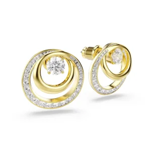 Swarovski Ohrstecker Hyperbola 5740407, Rundschliff, Weiß, Gold plattiert
