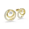 Swarovski Ohrstecker Hyperbola 5740407, Rundschliff, Weiß, Gold plattiert