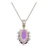 Kettenanhänger Weißgold 585 Amethyst Diamant Second Hand wie neu 25326136 getragen