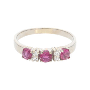 Ring Weißgold 585 Rubin Diamant Second Hand wie neu...