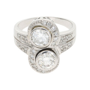 Jugendstil Ring 585 Weißgold Diamant ca. 1,75ct...