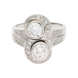 Jugendstil Ring 585 Weißgold Diamant ca. 1,75ct...