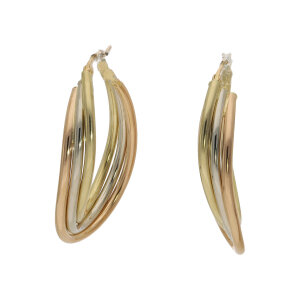 Gold Creolen 750 Tricolon dreifarbig Second Hand 25326169...