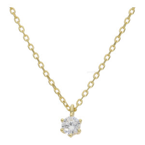 Kette mit Anhänger Silber 925 Gold plattiert Cubic...