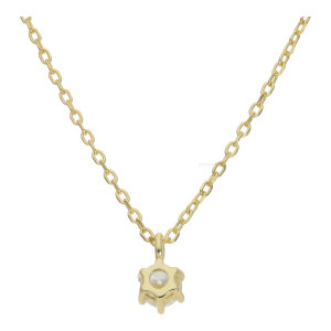 Kette mit Anhänger Silber 925 Gold plattiert Cubic...