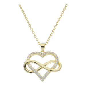 Herzanhänger mit Kette Unendlichkeitszeichen Silber...