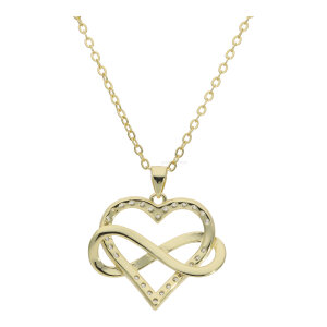 Herzanhänger mit Kette Unendlichkeitszeichen Silber...