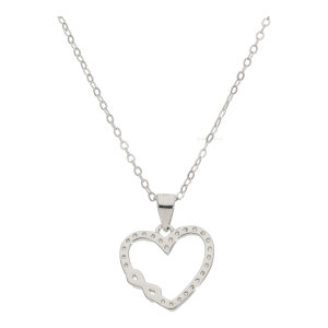 Herzanhänger mit Kette Unendlichkeitszeichen Silber...