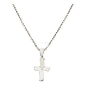 Kreuz Anhänger Unisex 925 Silber Zirkonia...