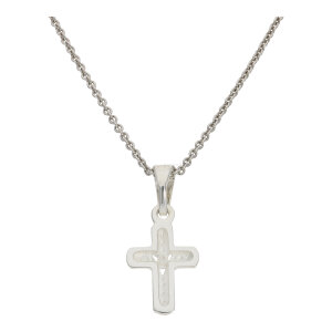 Kreuz Anhänger Unisex 925 Silber Zirkonia...