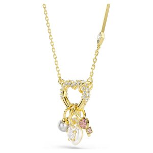Swarovski Halskette mit Anhänger Idyllia 5737290 Verschiedene Schliffe, Herz, Schlüssel, Rosa, Gold plattiert