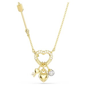 Swarovski Halskette mit Anhänger Idyllia 5737290 Verschiedene Schliffe, Herz, Schlüssel, Rosa, Gold plattiert