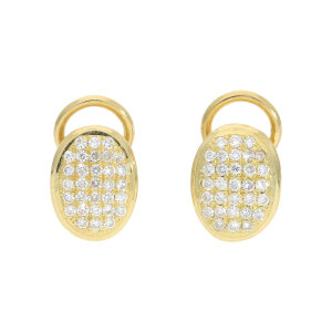Ohrringe Damen Gold 750 Brillanten Steck Clip getragen...