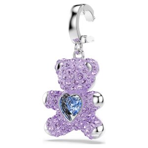 Swarovski Charm Idyllia 5745610 Teddy, Violett, Verschiedene Schliffe, Rhodiniert