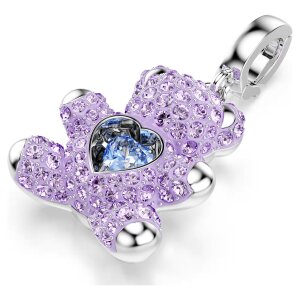 Swarovski Charm Idyllia 5745610 Teddy, Violett, Verschiedene Schliffe, Rhodiniert