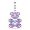 Swarovski Charm Idyllia 5745610 Teddy, Violett, Verschiedene Schliffe, Rhodiniert