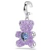 Swarovski Charm Idyllia 5745610 Teddy, Violett, Verschiedene Schliffe, Rhodiniert