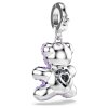 Swarovski Charm Idyllia 5745610 Teddy, Violett, Verschiedene Schliffe, Rhodiniert