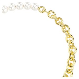 Swarovski Armband Idyllia 5737299 Kristallperle, Weiß, Gold plattiert