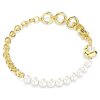 Swarovski Armband Idyllia 5737299 Kristallperle, Weiß, Gold plattiert