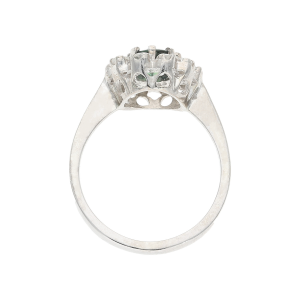 Damen Ring Weißgold 585 blau Saphir Diamant Second...