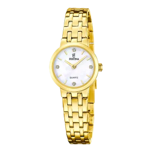 Festina Damen Uhr Mademoiselle, Perlmutt, Goldfarben...