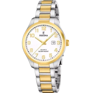 Festina Damen Uhr Bicolor, Weißes Zifferblatt...