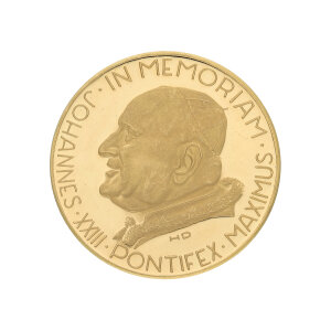 Goldmedaille ca. 17,32 Gramm 900 Gold Papst Johannes...