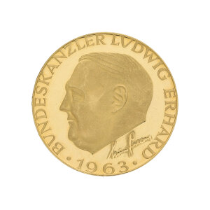 Goldmedaille ca. 10,55 Gramm 900 Gold Bundeskanzler...