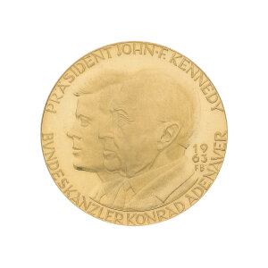 Goldmedaille ca. 17,43 Gramm John-F. Kennedy & Konrad...