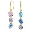 Swarovski Gema Drop-Ohrhänger Asymmetrisches Design, Verschiedene Schliffe, Mehrfarbig, 18k Goldplattiert 5747917