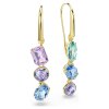 Swarovski Gema Drop-Ohrhänger Asymmetrisches Design, Verschiedene Schliffe, Mehrfarbig, 18k Goldplattiert 5747917