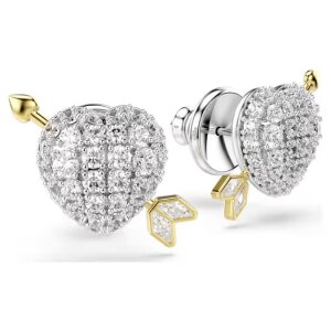 Swarovski Idyllia Ohrstecker 5737298 Verschiedene Schliffe, Herz mit Pfeil, Weiß, Metallmix