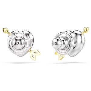 Swarovski Idyllia Ohrstecker 5737298 Verschiedene Schliffe, Herz mit Pfeil, Weiß, Metallmix