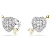 Swarovski Idyllia Ohrstecker 5737298 Verschiedene Schliffe, Herz mit Pfeil, Weiß, Metallmix