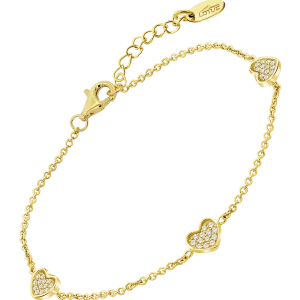 Lotus Silver Armband Herzen Goldplattiert, Zirkonia...