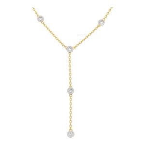 Lotus Silver Y-Kette Zirkonia, Goldplattiert LP3894-1-1