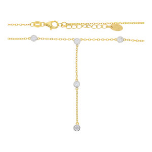 Lotus Silver Y-Kette Zirkonia, Goldplattiert LP3894-1-1