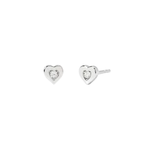 Mabina Herz Ohrstecker Silber 925 Labor Diamant 563902