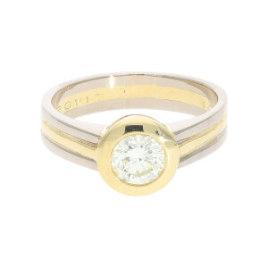 Bicolor Damenring 750 Weiß -und Gelbgold Second...