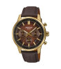 Casio Edifice Armbanduhr Chronograph Herren EFR-575CL-5AEF Edelstahl, Leder