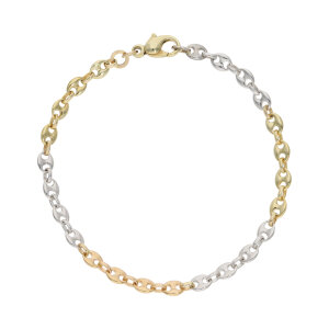 Gold Armband Tricolor Rot, Weiß und Gelbgold 333...