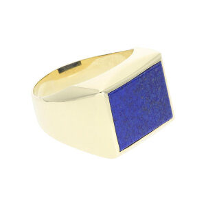 Herren Ring Gold 585 Lapislazuli gravierbar Second Hand...