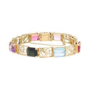 Edelstein Armband Gold 750 Unikat Handarbeit Second Hand...