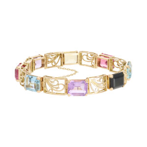 Edelstein Armband Gold 750 Unikat Handarbeit Second Hand...