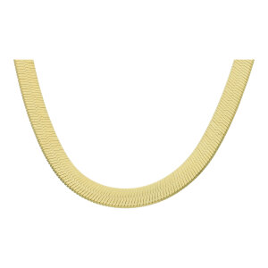 Collier flach Silber 925 goldplattiert, diamantiert...