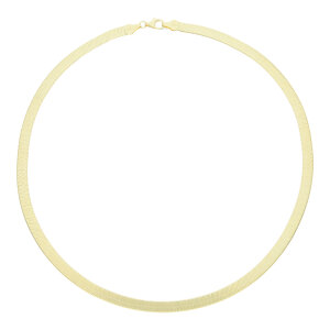 Collier flach Silber 925 goldplattiert, diamantiert...